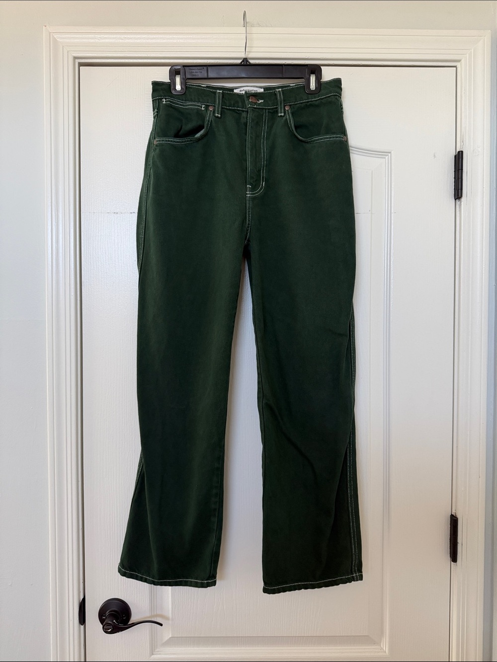Reformation Cowboy High Rise Straight leg Jeans in Emerald - Picture 3 of 7